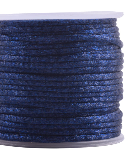KONMAY 5 Rolls 2.0mm  Nylon Satin Silk Beading Cord, Rattail Cord, Macrame Beading String
