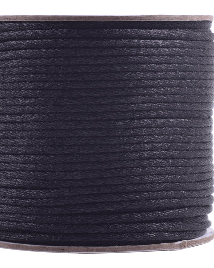 KONMAY 5 Rolls 2.0mm  Nylon Satin Silk Beading Cord, Rattail Cord, Macrame Beading String
