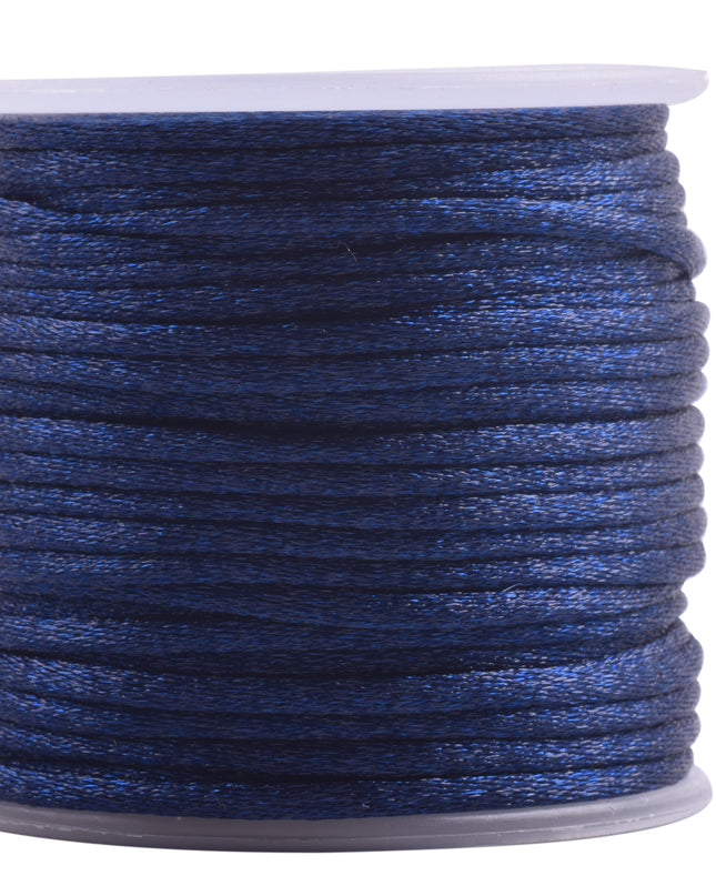 KONMAY 5 Rolls 2.0mm  Nylon Satin Silk Beading Cord, Rattail Cord, Macrame Beading String