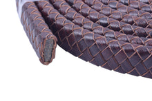 10 Meters Vintage Brown 10.0x5.0mm Braided Leather Cord