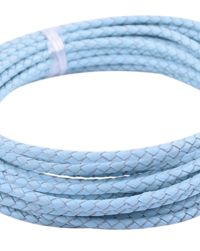 KONMAY 50 Yards 3.0mm Braided Jewelry Making Leather Cord, Bolo Tie Making Supplies
