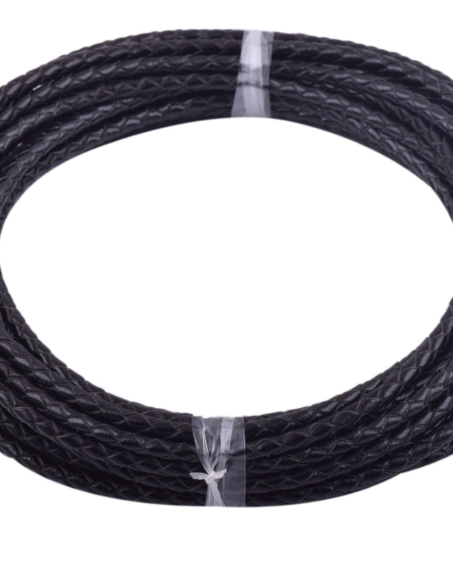 KONMAY 50 Yards 3.0mm Braided Jewelry Making Leather Cord, Bolo Tie Making Supplies