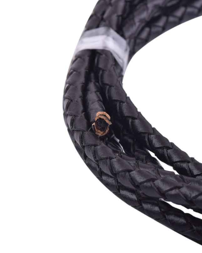 900 meters 4.0mm Black Braided Leather Cord