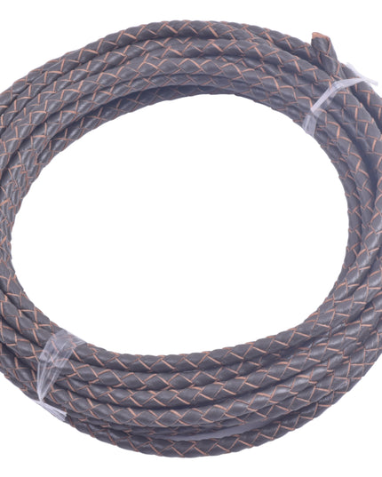 KONMAY 20 Yards 4.0mm Braided Real Leather Cord for Jewellery Making, Crafting, Bolo Cord for Bracelets, Necklace Making