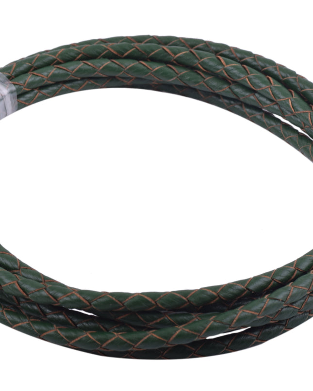 KONMAY 20 Yards 4.0mm Braided Real Leather Cord for Jewellery Making, Crafting, Bolo Cord for Bracelets, Necklace Making