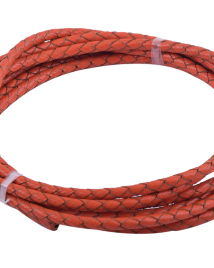 KONMAY 20 Yards 4.0mm Braided Real Leather Cord for Jewellery Making, Crafting, Bolo Cord for Bracelets, Necklace Making