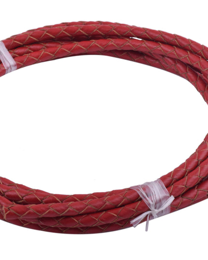 KONMAY 20 Yards 4.0mm Braided Real Leather Cord for Jewellery Making, Crafting, Bolo Cord for Bracelets, Necklace Making