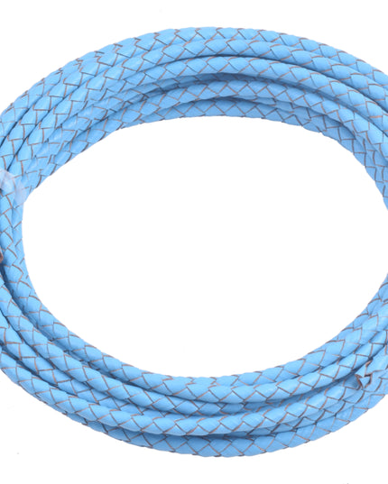 KONMAY 20 Yards 4.0mm Braided Real Leather Cord for Jewellery Making, Crafting, Bolo Cord for Bracelets, Necklace Making