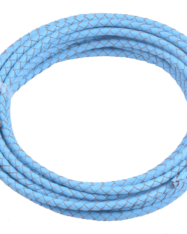 KONMAY 20 Yards 4.0mm Braided Real Leather Cord for Jewellery Making, Crafting, Bolo Cord for Bracelets, Necklace Making