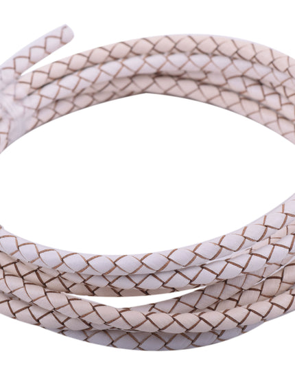 KONMAY 20 Yards 4.0mm Braided Real Leather Cord for Jewellery Making, Crafting, Bolo Cord for Bracelets, Necklace Making