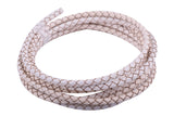 KONMAY 20 Yards 4.0mm Braided Real Leather Cord for Jewellery Making, Crafting, Bolo Cord for Bracelets, Necklace Making