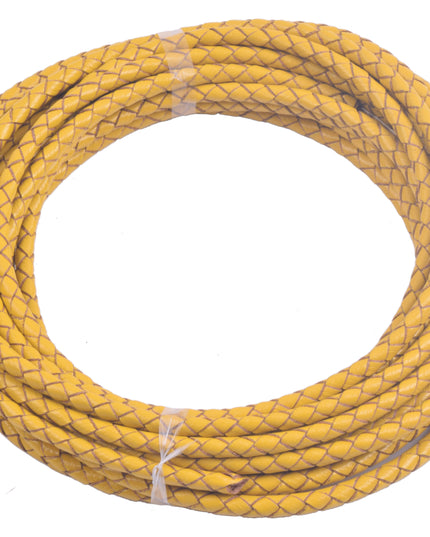 KONMAY 20 Yards 4.0mm Braided Real Leather Cord for Jewellery Making, Crafting, Bolo Cord for Bracelets, Necklace Making