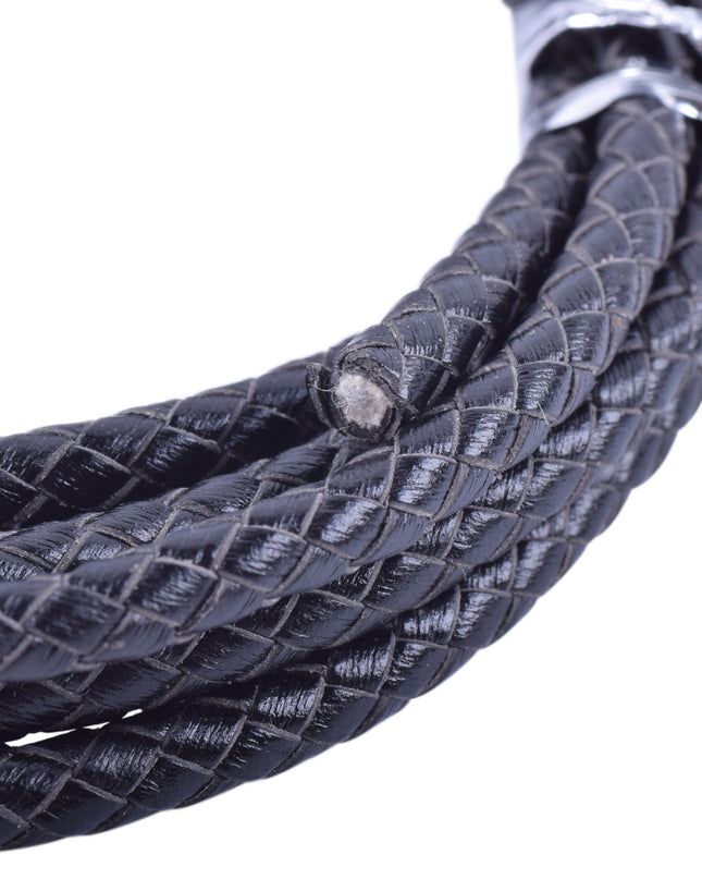 KONMAY 10 Yards 5.0mm Braided Leather Cord, Bolo Leather Cord for Jewellery Making