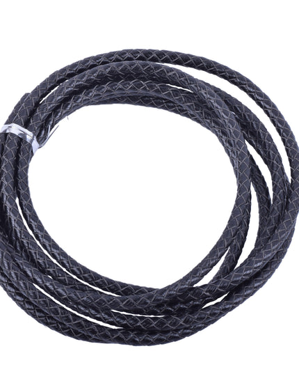 KONMAY 10 Yards 5.0mm Braided Leather Cord, Bolo Leather Cord for Jewellery Making