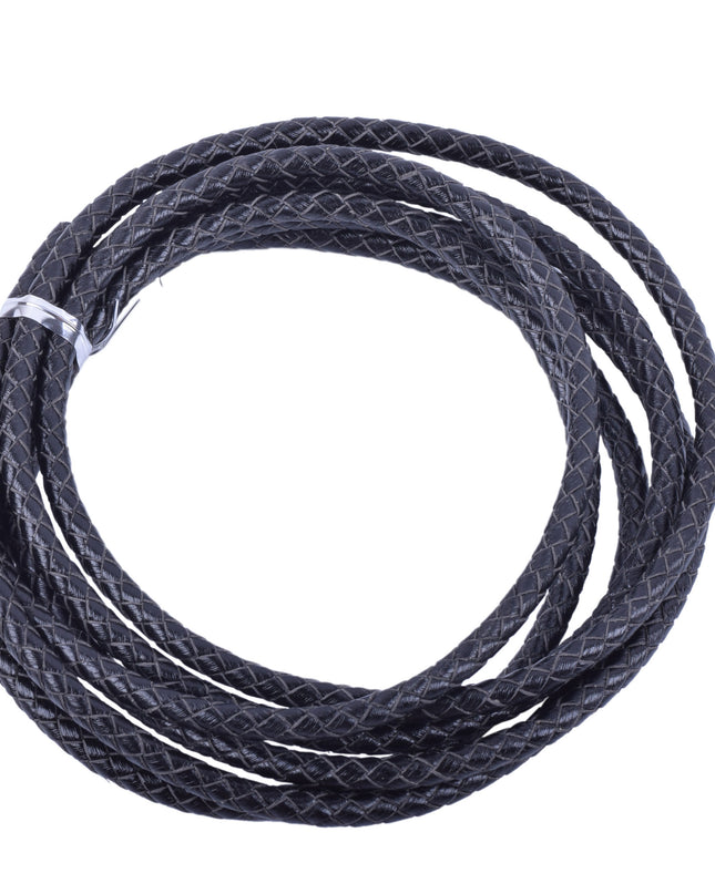 KONMAY 10 Yards 5.0mm Braided Leather Cord, Bolo Leather Cord for Jewellery Making