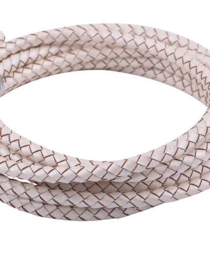 KONMAY 10 Yards 5.0mm Braided Leather Cord, Bolo Leather Cord for Jewellery Making