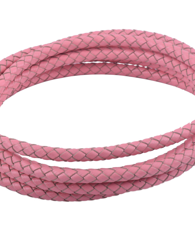KONMAY 10 Yards 5.0mm Braided Leather Cord, Bolo Leather Cord for Jewellery Making