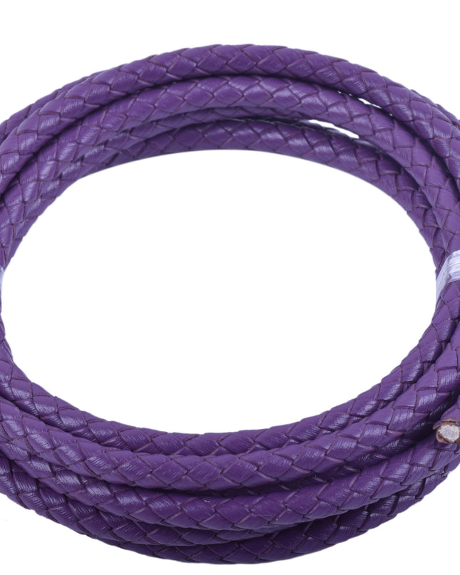 KONMAY 10 Yards 5.0mm Braided Leather Cord, Bolo Leather Cord for Jewellery Making