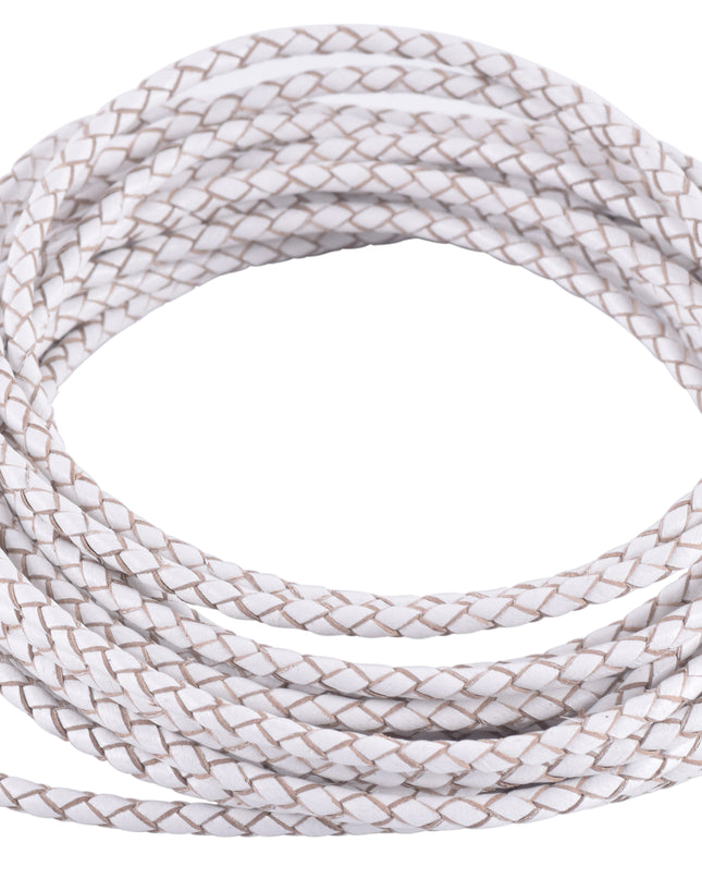 KONMAY 50 Yards 3.0mm Braided Jewelry Making Leather Cord, Bolo Tie Making Supplies