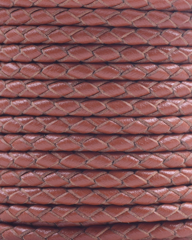 KONMAY 20 Yards 4.0mm Braided Real Leather Cord for Jewellery Making, Crafting, Bolo Cord for Bracelets, Necklace Making
