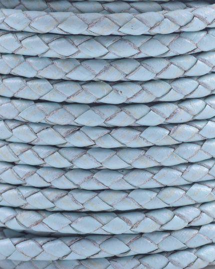 KONMAY 20 Yards 4.0mm Braided Real Leather Cord for Jewellery Making, Crafting, Bolo Cord for Bracelets, Necklace Making