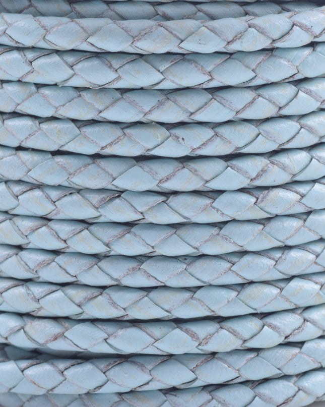 KONMAY 20 Yards 4.0mm Braided Real Leather Cord for Jewellery Making, Crafting, Bolo Cord for Bracelets, Necklace Making