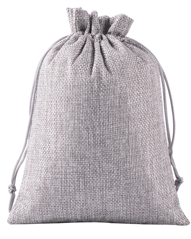 KONMAY Various Sizes and Colors of Drawstring Linen Burlap Gift Bags, Linen Jute Jewellery Pouches