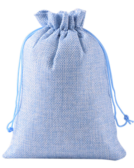 KONMAY Various Sizes and Colors of Drawstring Linen Burlap Gift Bags, Linen Jute Jewellery Pouches