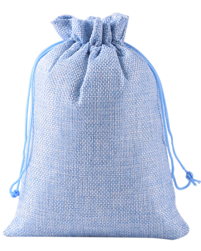 KONMAY Various Sizes and Colors of Drawstring Linen Burlap Gift Bags, Linen Jute Jewellery Pouches
