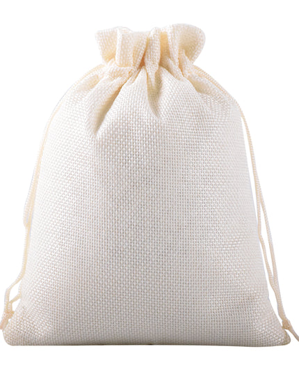KONMAY Various Sizes and Colors of Drawstring Linen Burlap Gift Bags, Linen Jute Jewellery Pouches