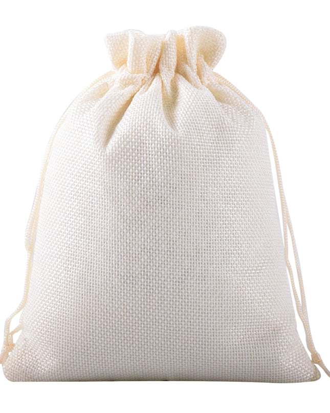 KONMAY Various Sizes and Colors of Drawstring Linen Burlap Gift Bags, Linen Jute Jewellery Pouches