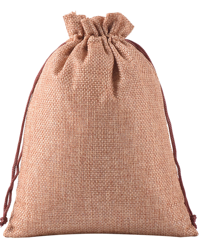 KONMAY Various Sizes and Colors of Drawstring Linen Burlap Gift Bags, Linen Jute Jewellery Pouches
