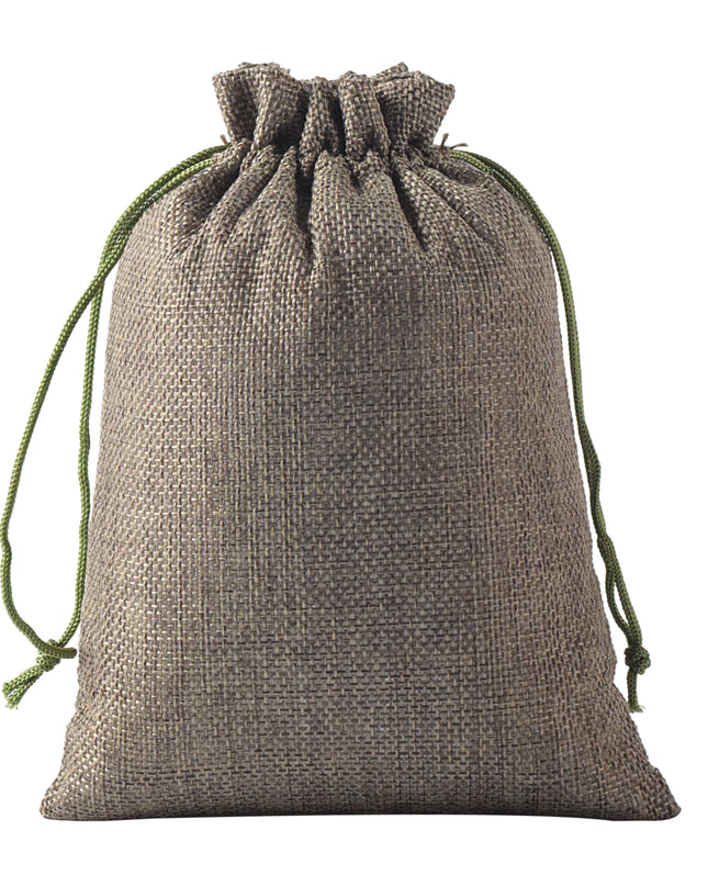 KONMAY Various Sizes and Colors of Drawstring Linen Burlap Gift Bags, Linen Jute Jewellery Pouches