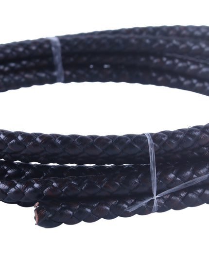 KONMAY 10 Yards 5.0mm Braided Leather Cord, Bolo Leather Cord for Jewellery Making