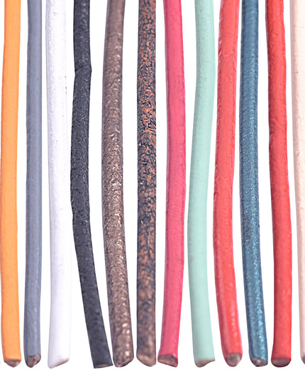 KONMAY 1.0mm 1.5mm 2.0mm Mixed Colors Round Jewelry Making Leather Cord Assortment