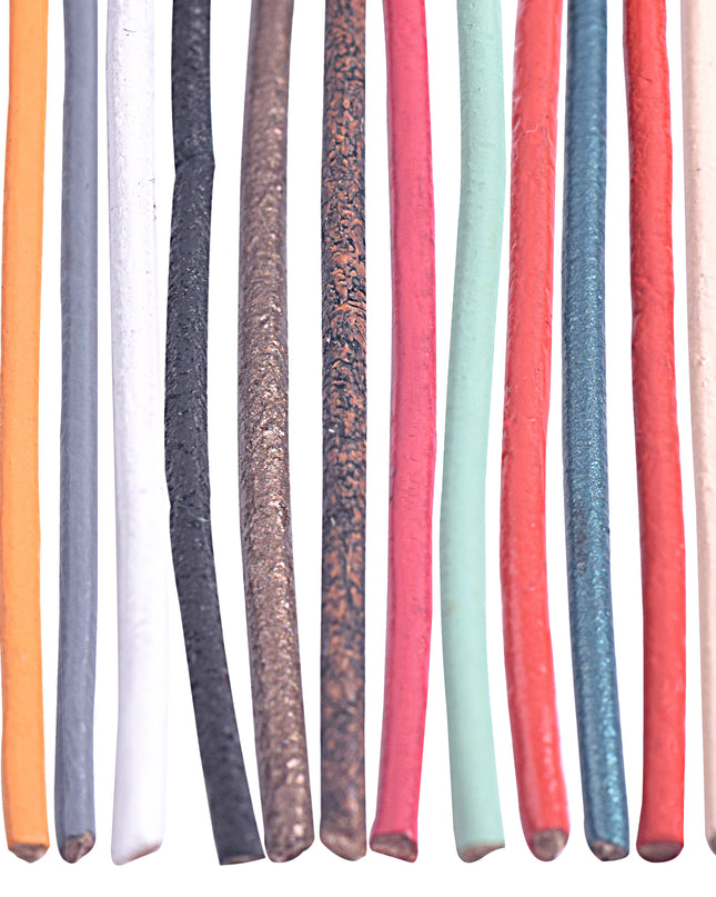 KONMAY 1.0mm 1.5mm 2.0mm Mixed Colors Round Jewelry Making Leather Cord Assortment