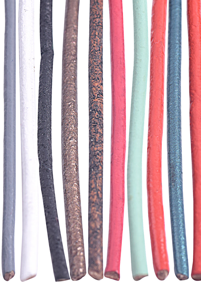 KONMAY 1.0mm 1.5mm 2.0mm Mixed Colors Round Jewelry Making Leather Cord Assortment