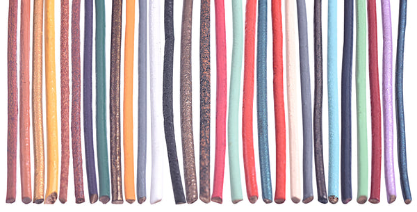 KONMAY 1.0mm 1.5mm 2.0mm Mixed Colors Round Jewelry Making Leather Cord Assortment