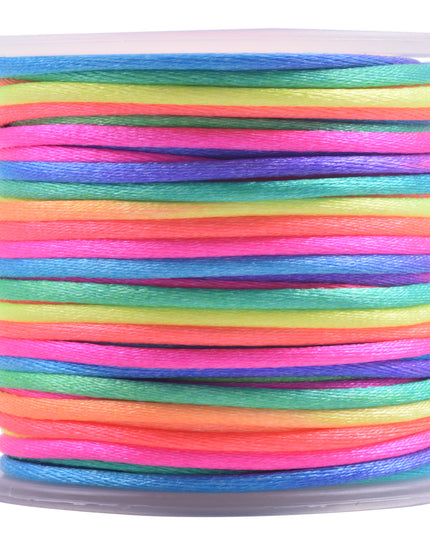 KONMAY 5 Rolls 1.5mm Nylon Rattail Satin Silk Beading Cord Macrame Thread for Jewelry Making, Chinese Knotting, Beading,