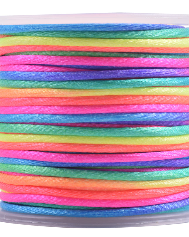 KONMAY 5 Rolls 1.5mm Nylon Rattail Satin Silk Beading Cord Macrame Thread for Jewelry Making, Chinese Knotting, Beading,