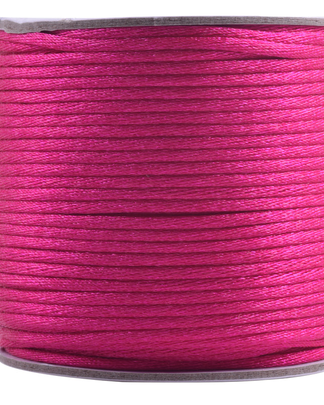 KONMAY 5 Rolls 2.0mm  Nylon Satin Silk Beading Cord, Rattail Cord, Macrame Beading String
