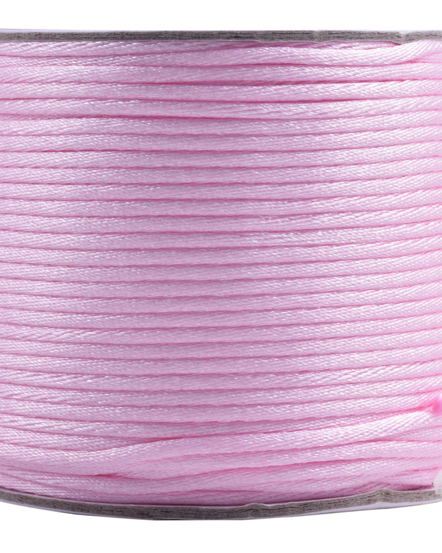 KONMAY 5 Rolls 2.0mm  Nylon Satin Silk Beading Cord, Rattail Cord, Macrame Beading String