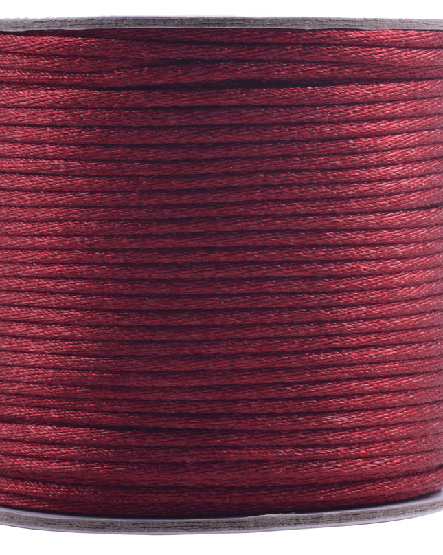 KONMAY 5 Rolls 2.0mm  Nylon Satin Silk Beading Cord, Rattail Cord, Macrame Beading String