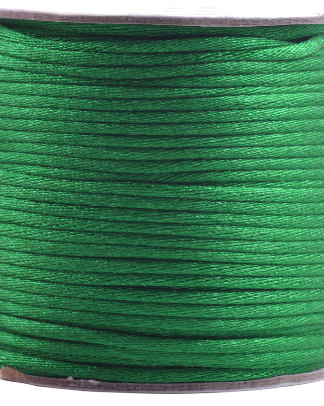KONMAY 5 Rolls 2.0mm  Nylon Satin Silk Beading Cord, Rattail Cord, Macrame Beading String