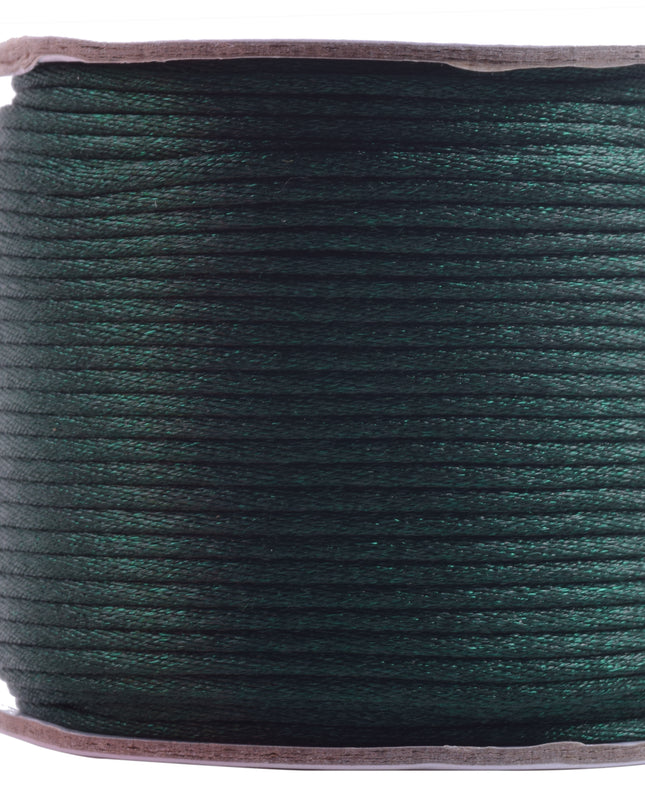 KONMAY 5 Rolls 2.0mm  Nylon Satin Silk Beading Cord, Rattail Cord, Macrame Beading String