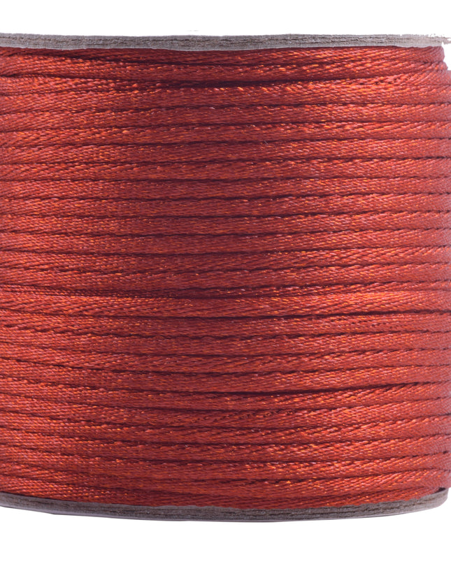 KONMAY 5 Rolls 2.0mm  Nylon Satin Silk Beading Cord, Rattail Cord, Macrame Beading String