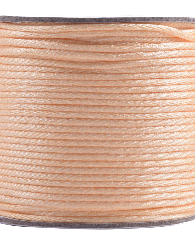 KONMAY 5 Rolls 2.0mm  Nylon Satin Silk Beading Cord, Rattail Cord, Macrame Beading String