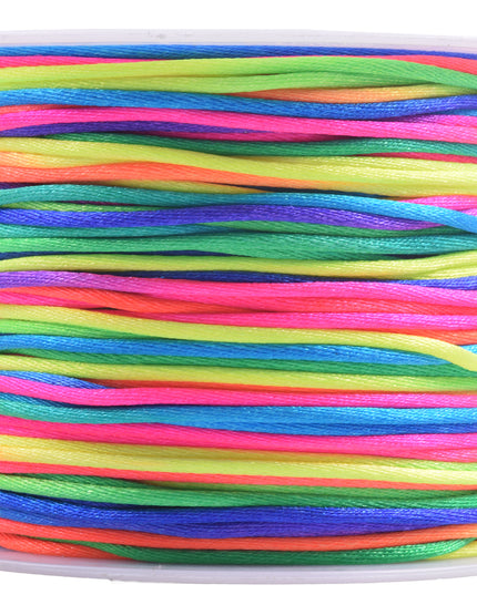 KONMAY 5 Rolls 1.5mm Nylon Rattail Satin Silk Beading Cord Macrame Thread for Jewelry Making, Chinese Knotting, Beading,