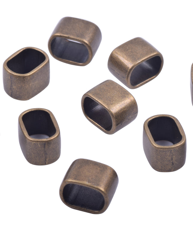 KONMAY 30pcs 10.3x7.0mm Slider Spacer Charms Beads for Licorice Leather, Jewelry Making