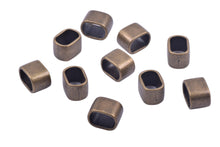 KONMAY 30pcs 10.3x7.0mm Slider Spacer Charms Beads for Licorice Leather, Jewelry Making